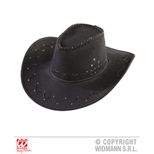 cappello cowboy nero scamosciato