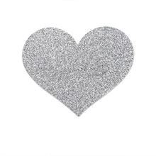 copricapezzoli flash heart silver glitter