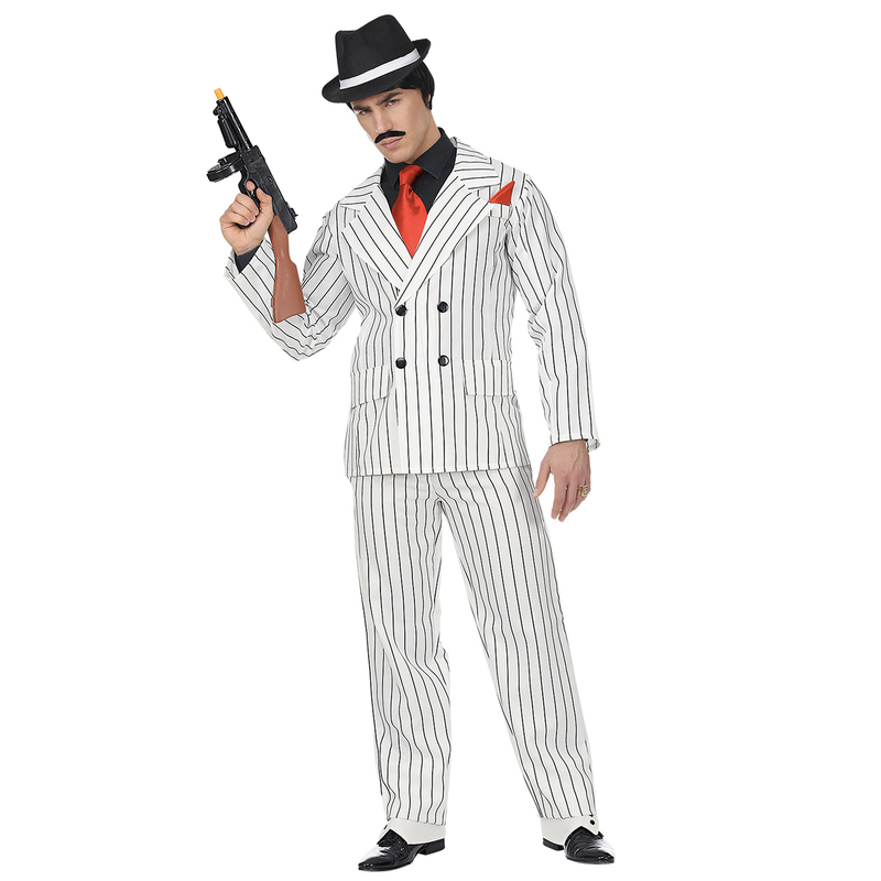 costume gangster bianco gessato m