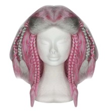 parrucca rosa grigia con treccine vaporosa