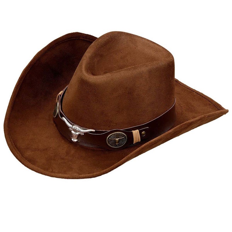 cappello cow boy scamosciato marrone