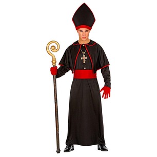 costume vescovo nero rosso 