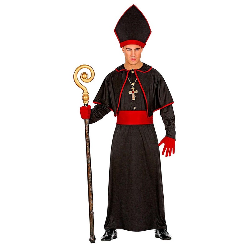 costume vescovo nero rosso 