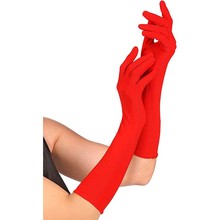 guanti rossi 40cm elastan satin 