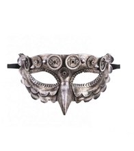 maschera steampunk argento becco