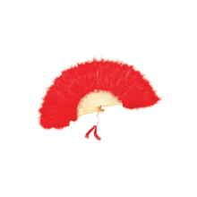 ventaglio in piume rosso