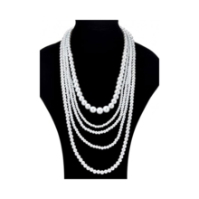collana 5 fili di perle varie grandezze 