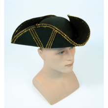 cappello tricorno nero oro