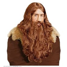 parrucca e barba vikingo rosso
