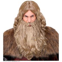 parrucca e barba vikingo biondo