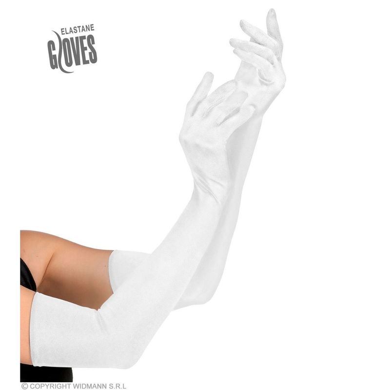 guanti bianchi in lycra 60cm