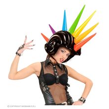 casco gonfiabile spuntoni multicolor punk