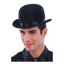 cappello bombetta nero velluto e feltro 59cm