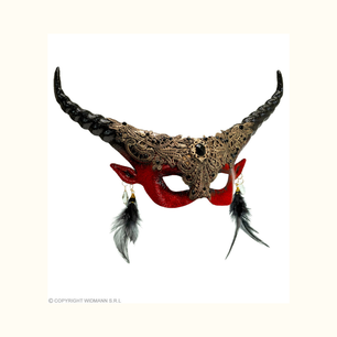 maschera teatrale diavolo rosso