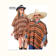 poncho reversibile western 100cm x 75cm