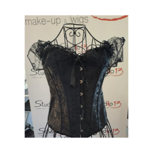 corsetto bustino nero mezza manica pizzo tg m