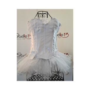 corsetto bustino bianco gonnellino tulle tg m