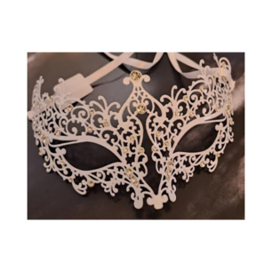 maschera metallo white strass 8 venezia