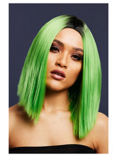 parrucca liscia bob verde lime 37 cm