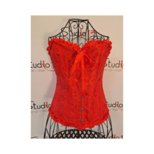 corsetto bustino rosso damascato xs