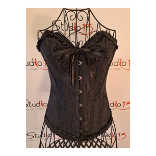 corsetto bustino nero damascato m