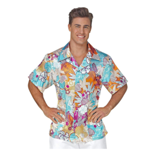 camicia hawaiana azzurro raso