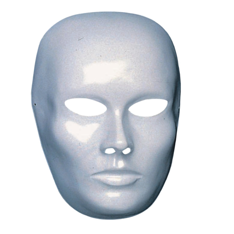 maschera neutra uomo bianca plastica
