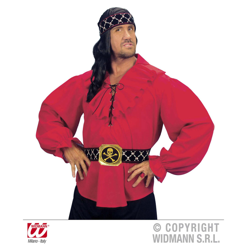 camicia pirata rossa rinascimentale