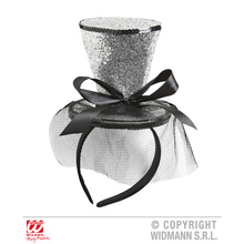 cappello cilindro mini argento 