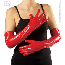 guanti in vinile rossi cm.56