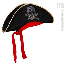 cappello pirata teschio velluto ner