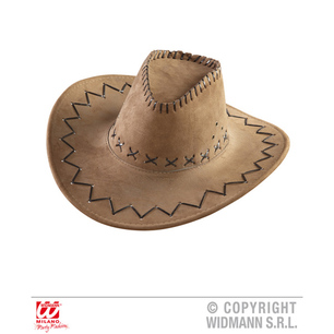 cappello cowboy marrone scamosciato