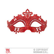 maschera venice rossa glitz strass