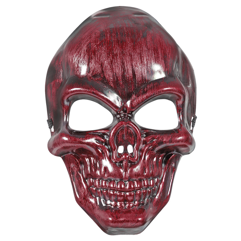 maschera teschio rosso metallizzato