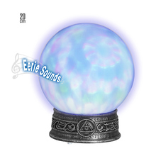 sfera cristallo con base luci caleidoscopiche