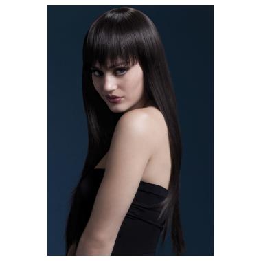 Parrucca jessica liscia lunga castana resistente al calore 120°