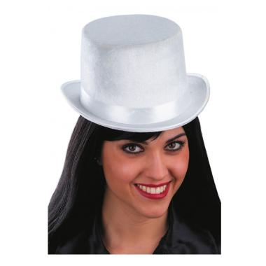 Cappello cilindro bianco 12cm tg58
