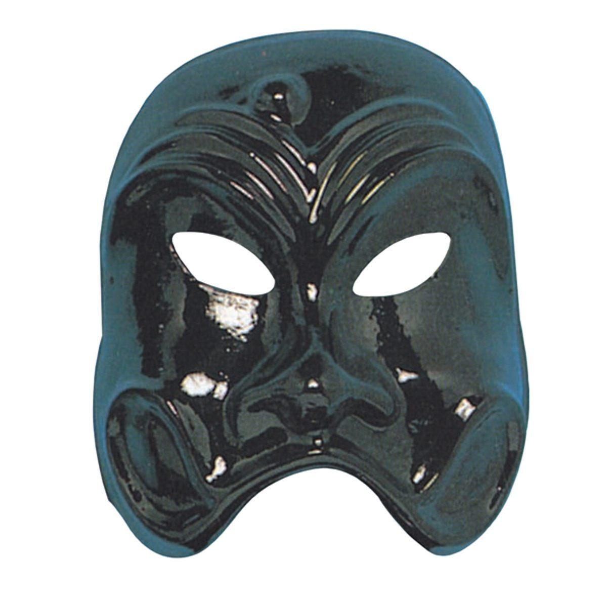 Maschera arlecchino nera plastica