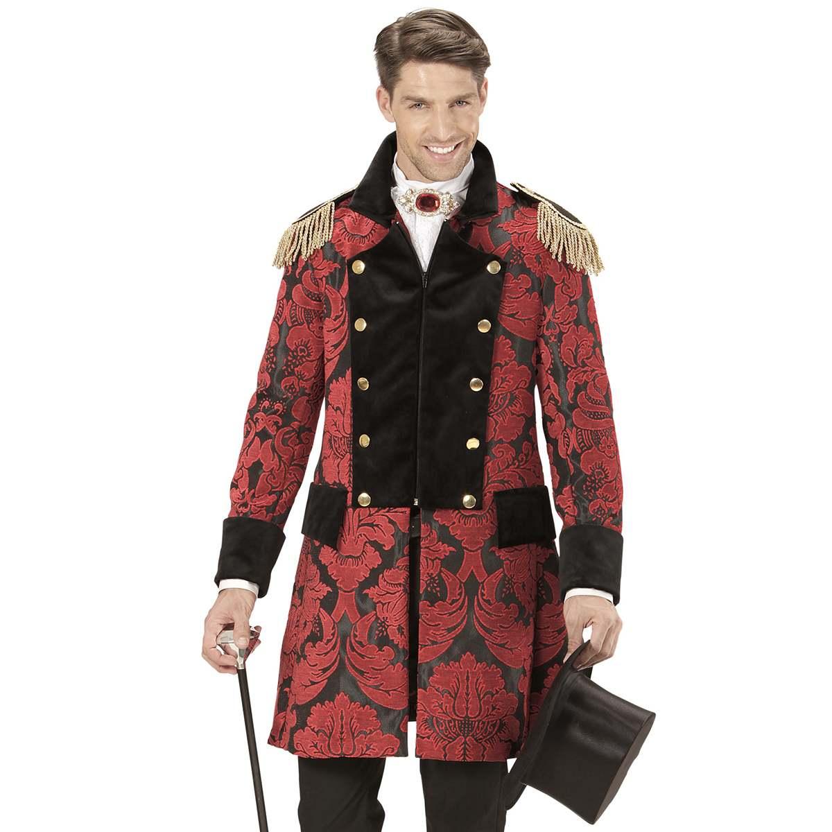 Cappotto in broccato nero e rosso 700/800 m