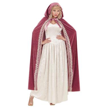 Mantello medioevale rosa  /  cappuccio