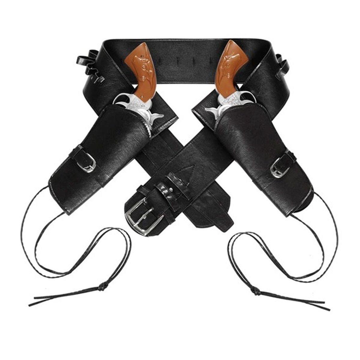 Cinturone cow boy nero 2 fondine