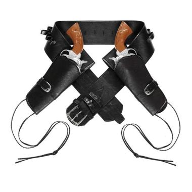 Cinturone cow boy nero 2 fondine