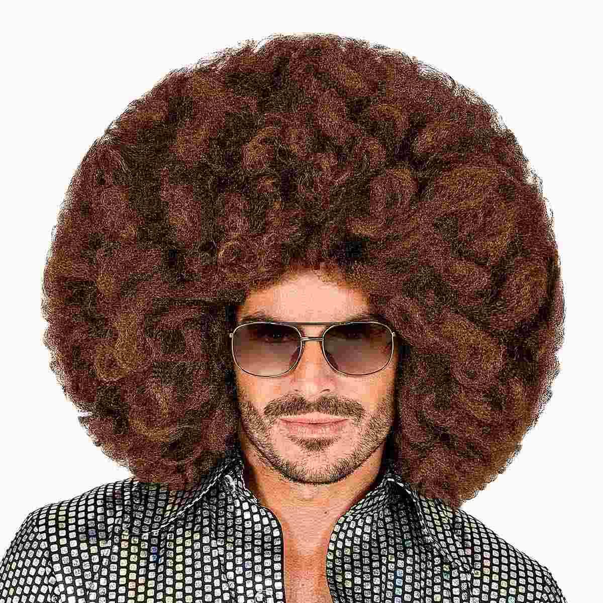 Parrucca grande afro castana