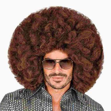 Parrucca grande afro castana