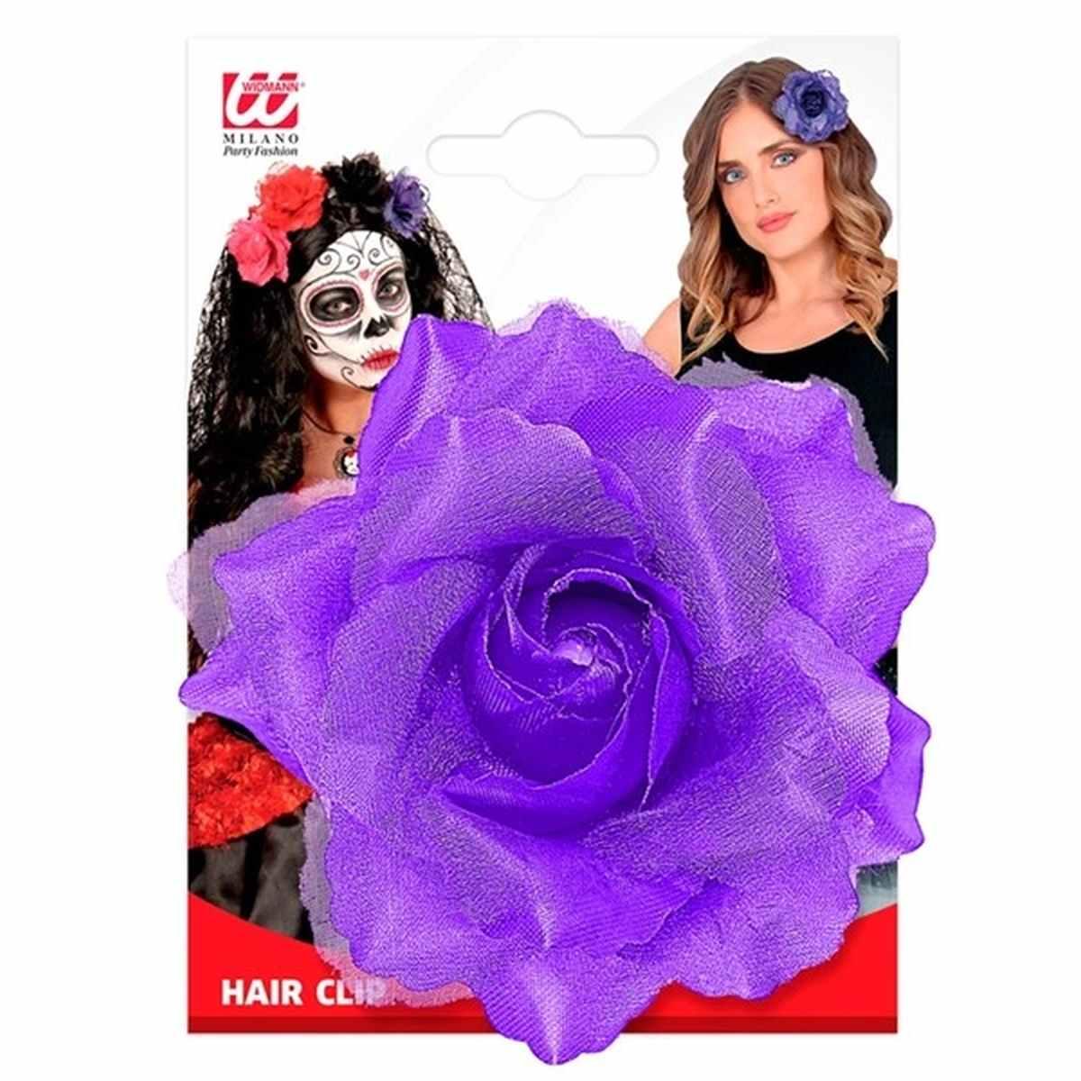 Rosa viola su molletta glitter