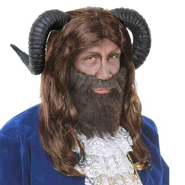 Parrucca leone con corna bestia