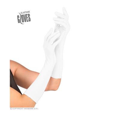 Guanti bianchi in elastan 40cm