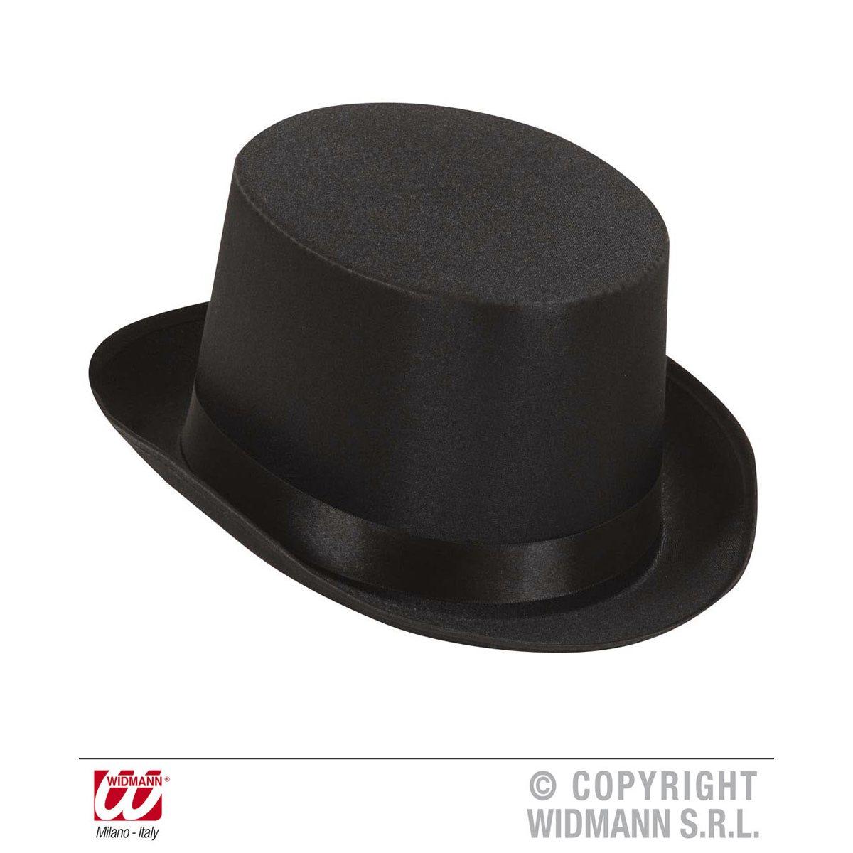 Cappello cilindro nero in raso