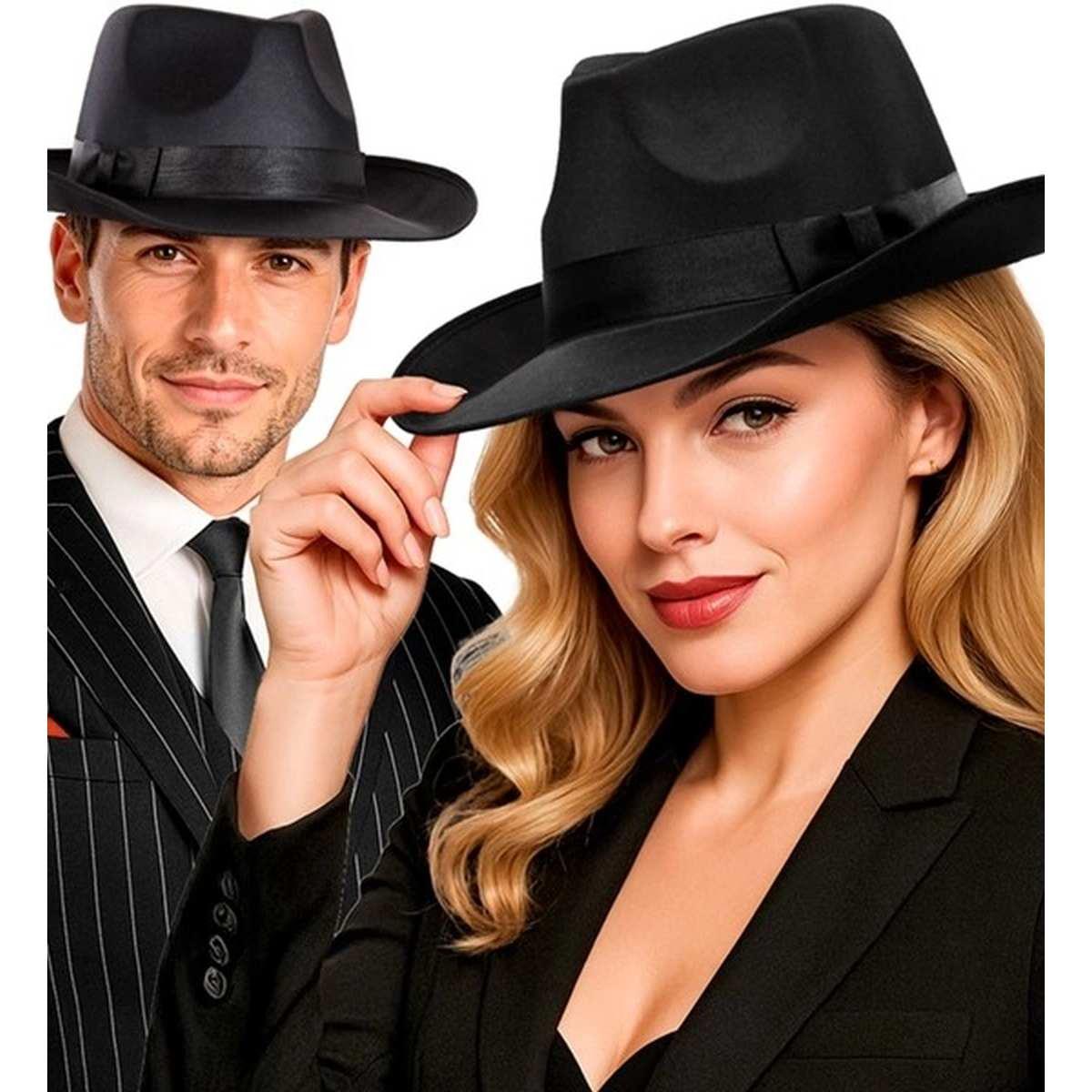 Cappello gangster feltro nero