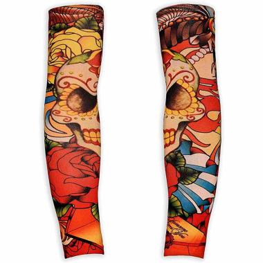 Maniche lunghe tatoo teschio e rose